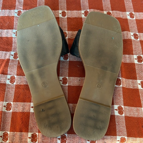 Athlefit Women's Braided Flat Sandals Square Open Toe Woven Slip On Slide Sandal - Picture 2 of 9